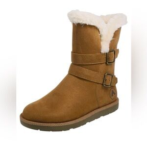 Airwalk Cognac Suede Women's Nia Cozy Boots